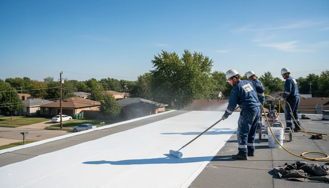 Commercial roof coating in Leslie, MO near me